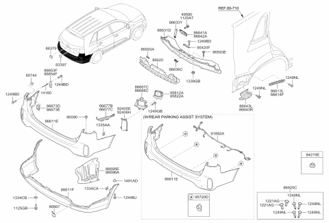 2013 Kia Sorento Rear Bumper Diagram 1