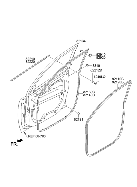 2013 Kia Sorento Moulding-Front Door Diagram