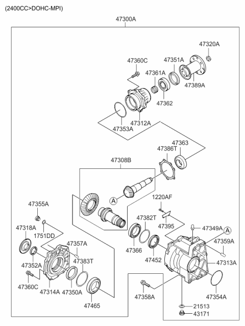 2013 Kia Sorento Transfer Assy Diagram 1