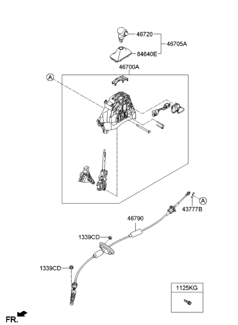 2013 Kia Sorento Knob & Boot Assembly Diagram for 467052P220BB8