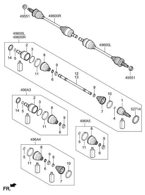 2013 Kia Sorento Pad U Diagram for 49582AN000