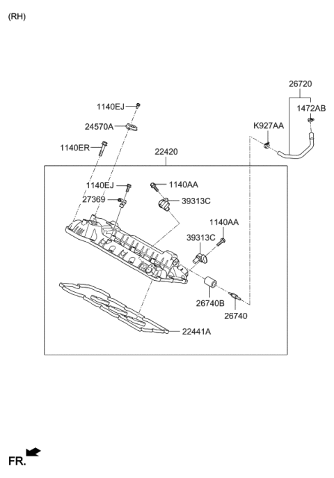 2014 Kia Sorento Rocker Cover Diagram 3