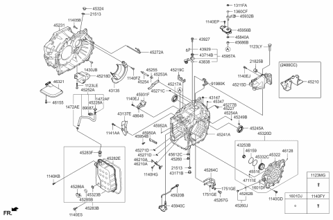 2013 Kia Sorento Bracket Assembly-TRANSAXLE Diagram for 452113B872