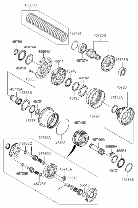 2013 Kia Sorento Bearing Diagram for 457983B601