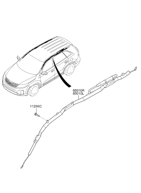 2013 Kia Sorento Sunvisor & Head Lining Diagram 2