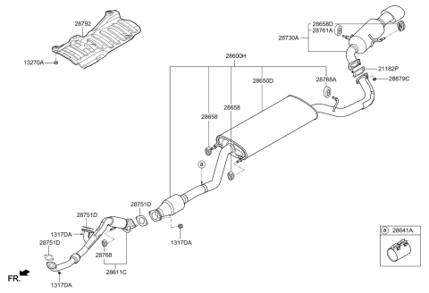 2014 Kia Sorento Rear Muffler Assembly Diagram for 287101U400