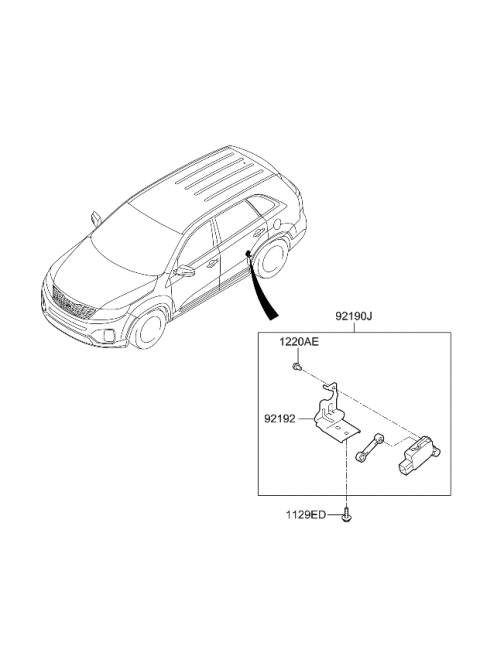 2013 Kia Sorento Bracket Assembly-Sensor Diagram for 921922P500