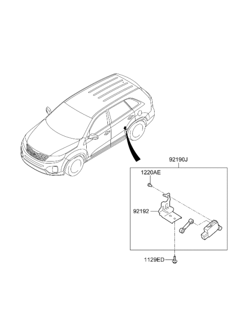 2013 Kia Sorento Unit Assembly-HEADLAMP Automatic L Diagram for 921902P600