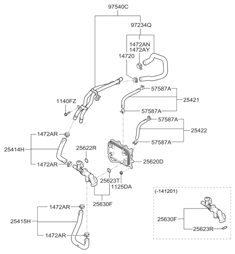 2013 Kia Sorento Hose-Feed Diagram for 254211U500