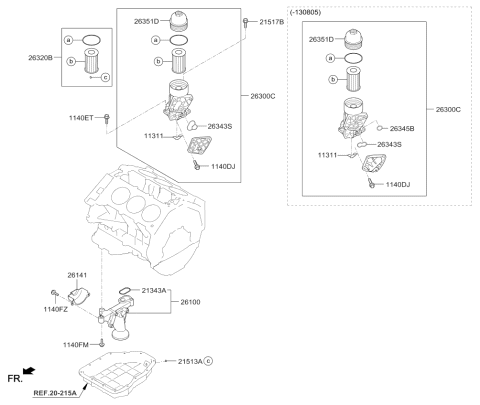 2013 Kia Sorento Front Case & Oil Filter Diagram 2