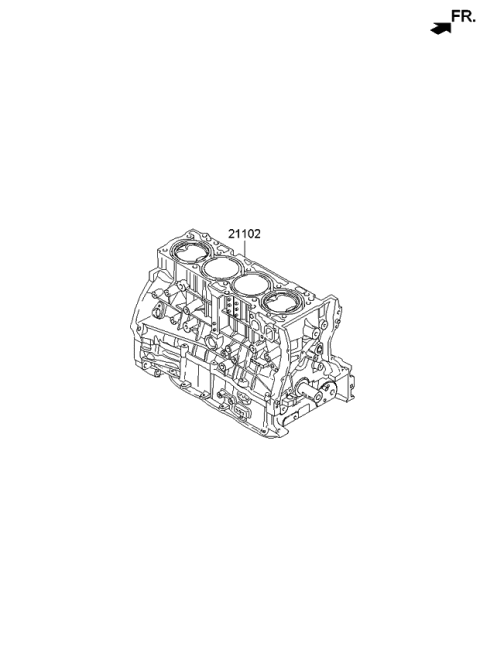 2014 Kia Sorento Engine Assembly-Short Diagram for 211022GK03B