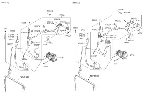 2013 Kia Sorento Air Condition System-Cooler Line, Front Diagram 3