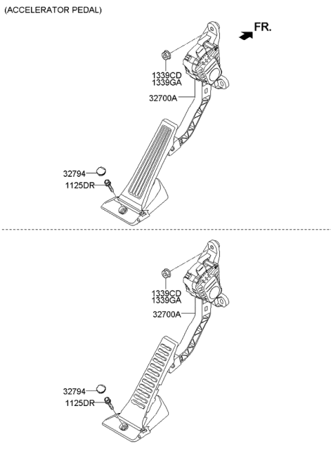 2014 Kia Sorento Pedal Assembly-Accelerator Diagram for 327004Z000