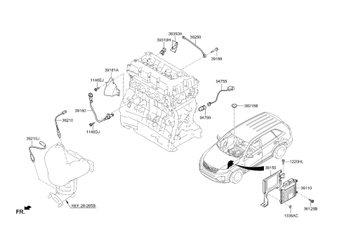 2013 Kia Sorento Electronic Control Diagram 1