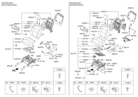 2014 Kia Sorento Knob Height-Front Seat Diagram for 888912P010VA