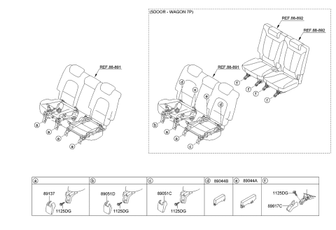 2013 Kia Sorento Cover-Rear Seat Mounting Diagram for 895671U520H9