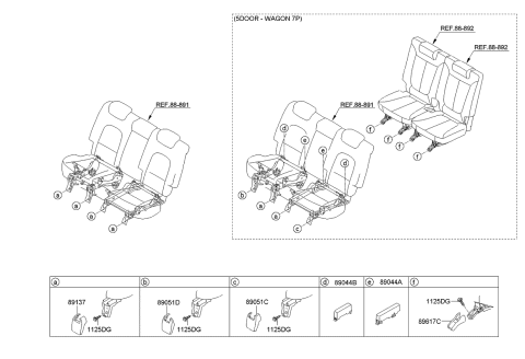 2013 Kia Sorento Cover-Rear Seat Mounting Diagram for 895674Z500VA