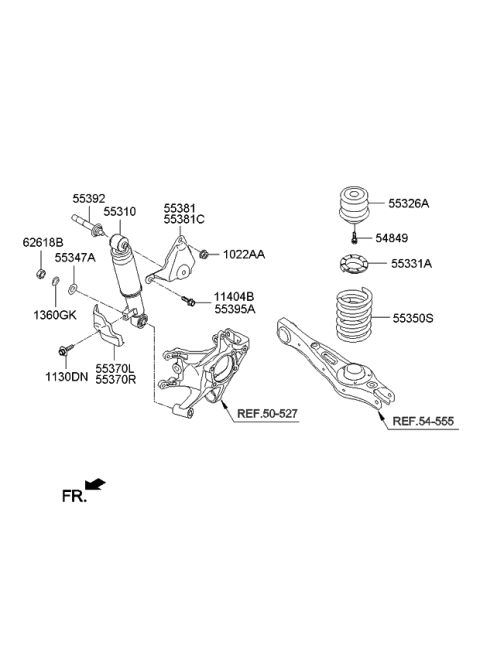 2014 Kia Sorento Rear Springs Diagram for 553304Z020