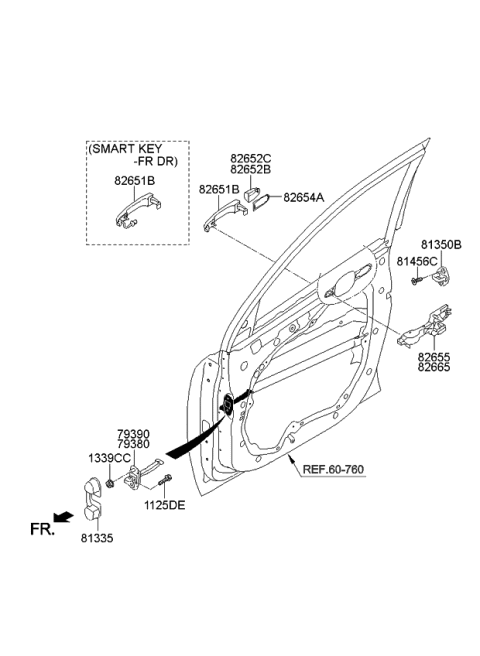 2013 Kia Sorento Checker Assembly-Front Door Diagram for 793801U000