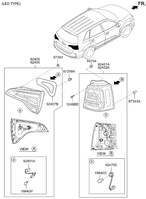 2013 Kia Sorento Rear Combination Lamp Diagram 2