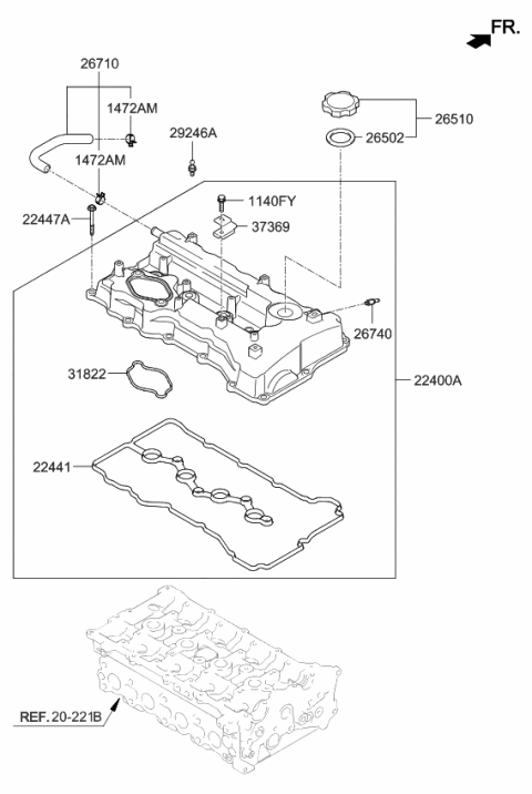 2013 Kia Sorento Rocker Cover Diagram 1