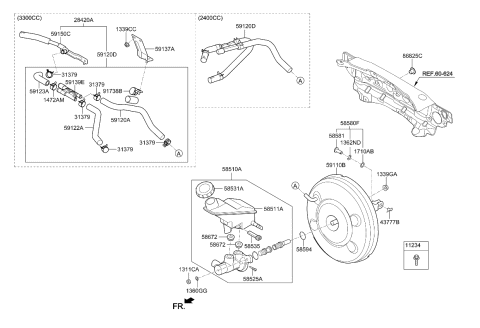 2013 Kia Sorento Booster Assembly-Brake Diagram for 591104Z300
