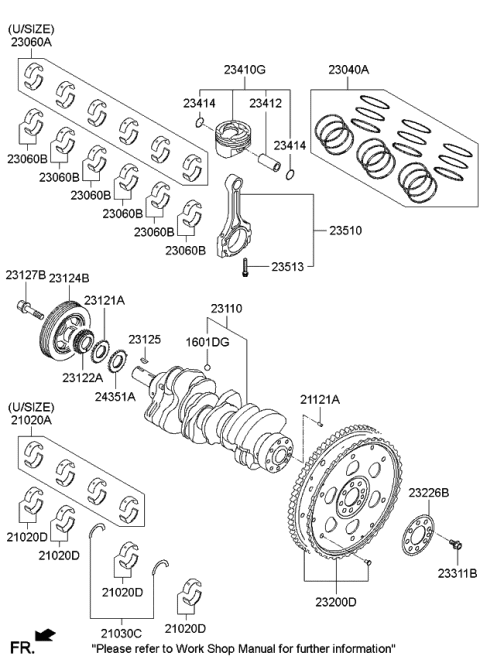 2013 Kia Sorento Crankshaft & Piston Diagram 2