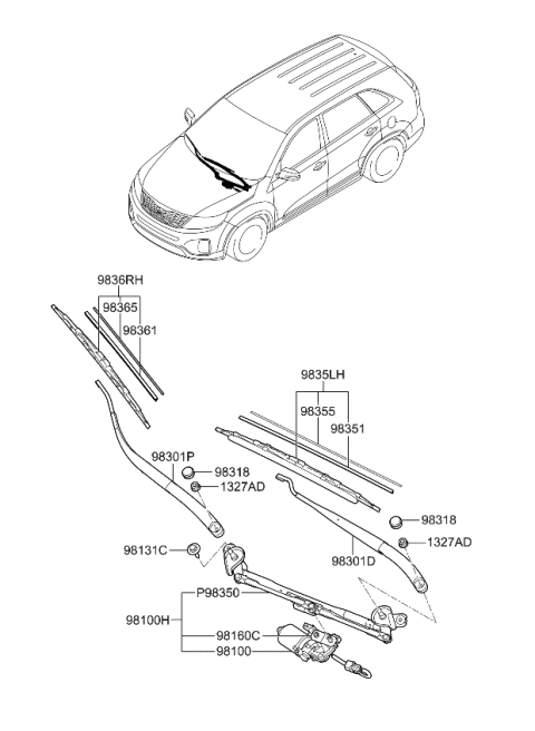 2014 Kia Sorento Windshield Wiper Diagram