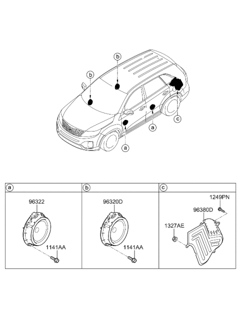 2014 Kia Sorento Speaker Diagram 1