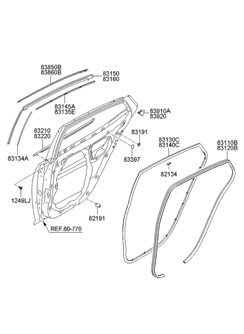 2011 Kia Optima Rear Door Moulding Diagram