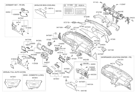 2012 Kia Optima Cover Assembly-Glove Box Diagram for 845402T600VA
