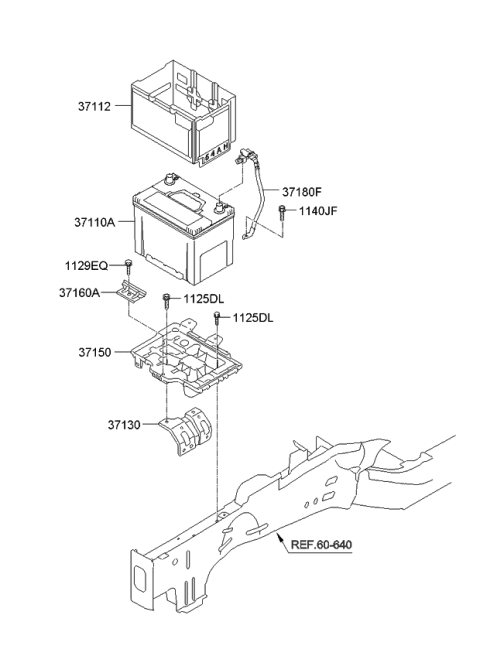 2012 Kia Optima Tray Assembly-Battery Diagram for 371502T100