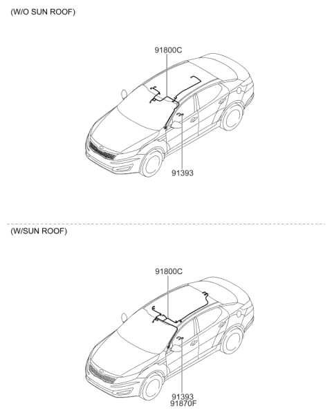 2013 Kia Optima Wiring Assembly-Roof Diagram for 918032T260