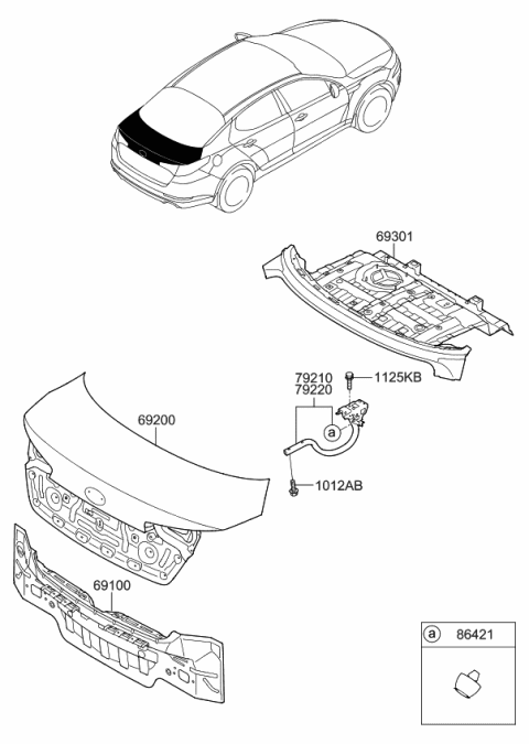 2011 Kia Optima Panel Assembly-Trunk Lid Diagram for 692002T030