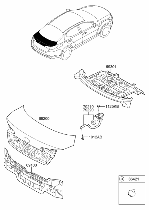 2012 Kia Optima Back Panel & Trunk Lid Diagram