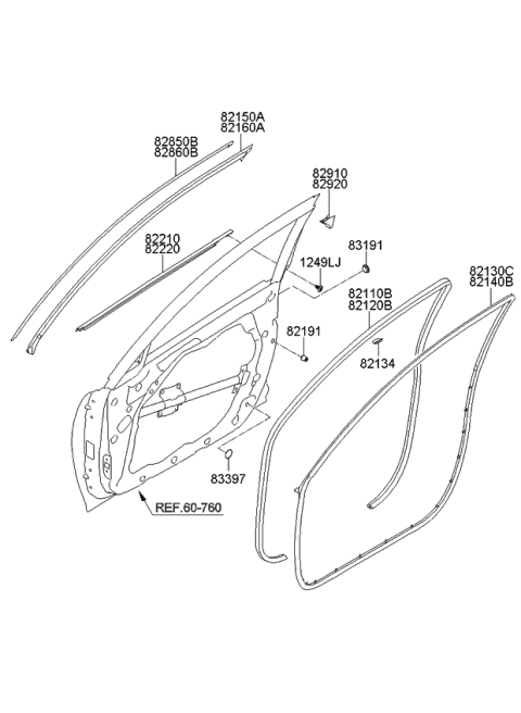 2012 Kia Optima Moulding-Front Door Diagram