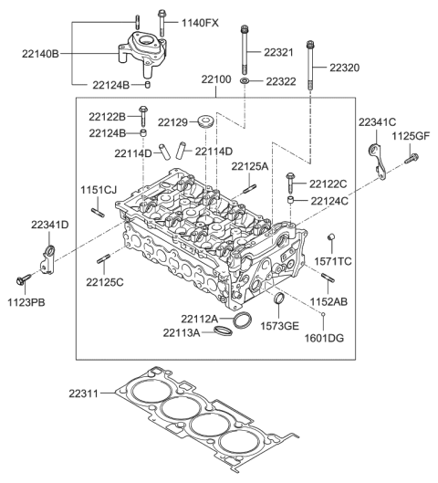 2013 Kia Optima Korean made Cylinder Head Diagram 2