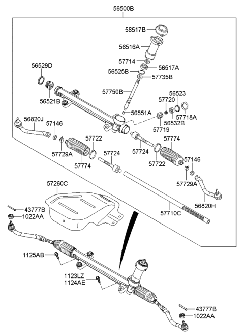 2011 Kia Optima Gear Assembly-Steering Diagram for 565002T000