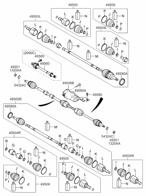 2013 Kia Optima Joint Assembly-Cv RH Diagram for 495013S350