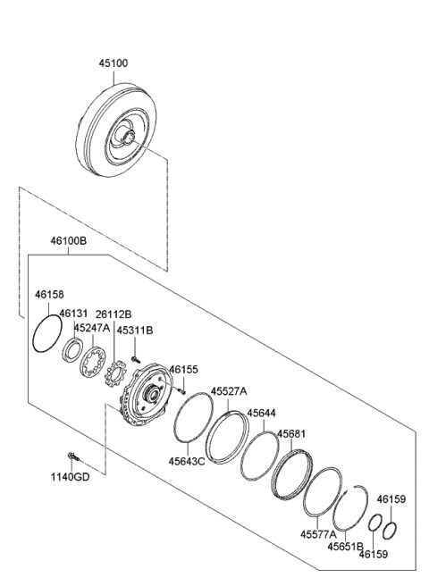 2013 Kia Optima Korean made Oil Pump & Torque Converter-Auto Diagram