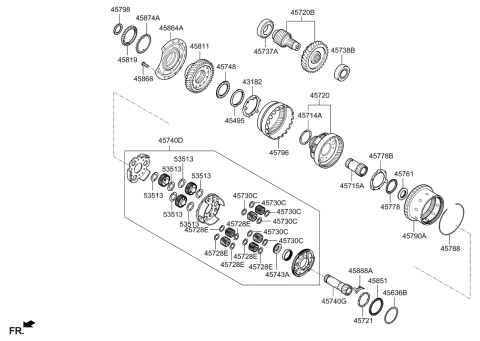 2013 Kia Optima Korean made Transaxle Gear-Auto Diagram 1