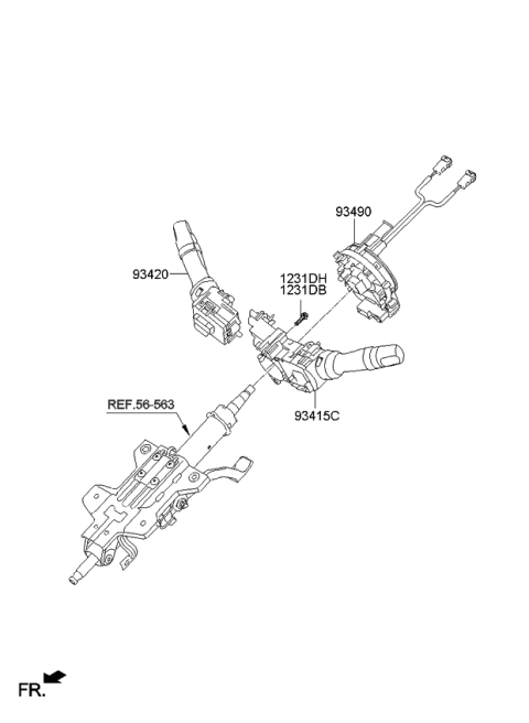 2012 Kia Optima Clock Spring Contact Assembly Diagram for 934902T220