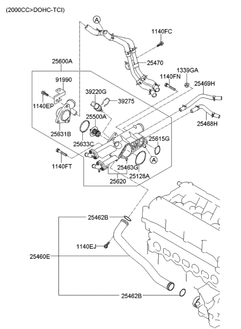 2011 Kia Optima Coolant Pipe & Hose Diagram 3