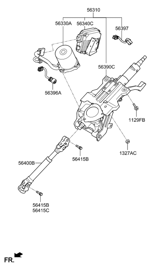 2013 Kia Optima Steering Column & Shaft Diagram