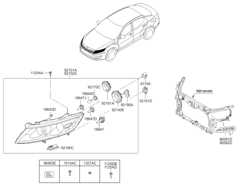 2013 Kia Optima Head Lamp Diagram 1