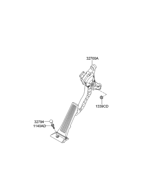 2012 Kia Optima Pedal Assembly-Accelerator Diagram for 327003R300