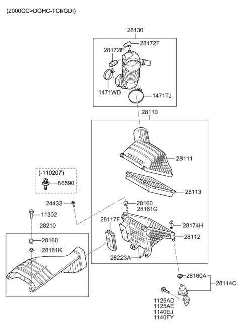 2012 Kia Optima Air Cleaner Diagram 2