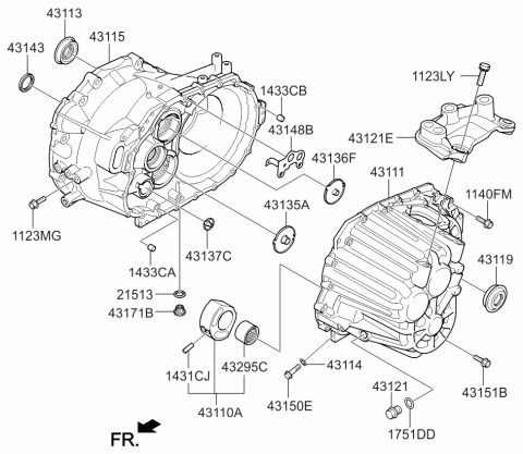 2012 Kia Optima Adaptor-Transmission Support Brake Diagram for 4312124530