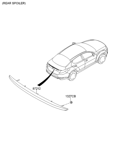 2012 Kia Optima Roof Garnish & Rear Spoiler Diagram 2