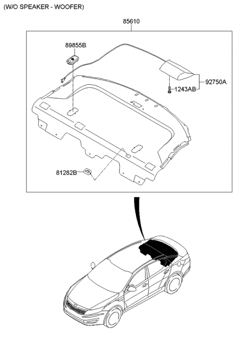 2013 Kia Optima Rear Package Tray Diagram 1